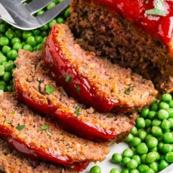 Sliced lipton onion soup meatloaf.