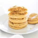 Stack of chocolate chipless cookies.