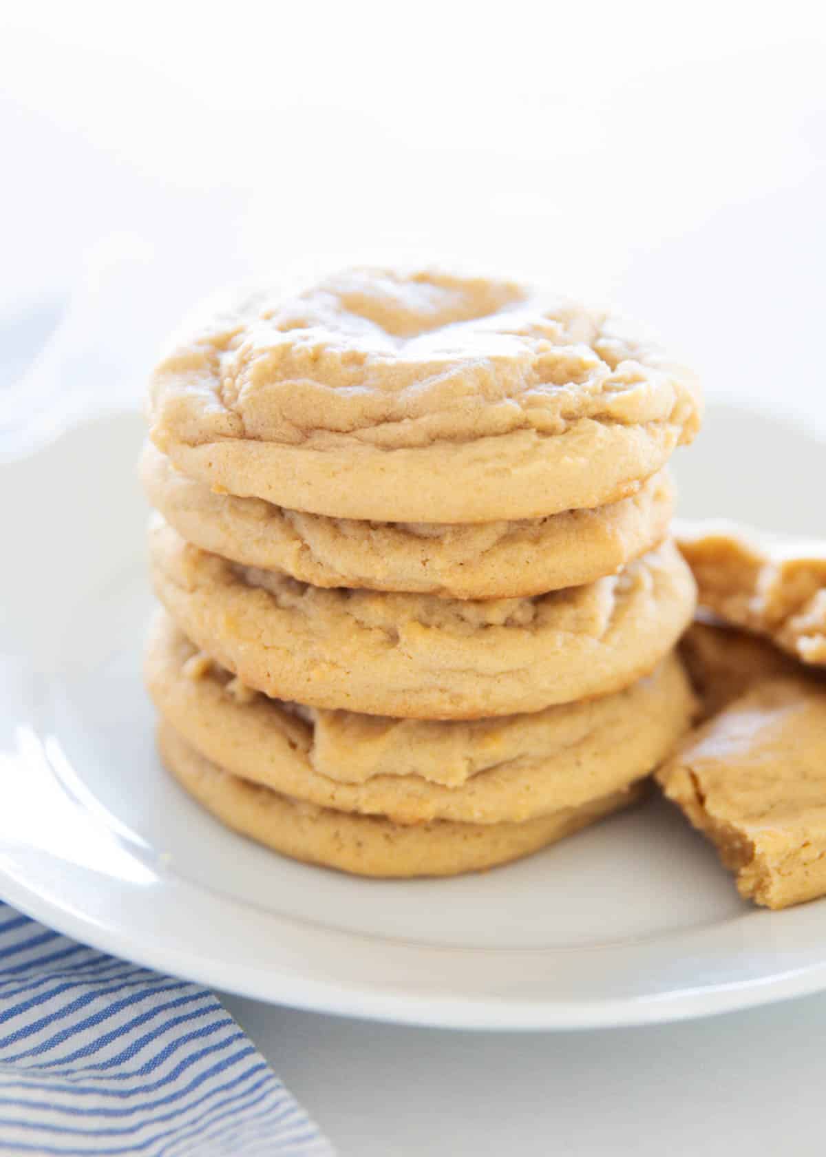 Stack of chocolate chipless cookies.