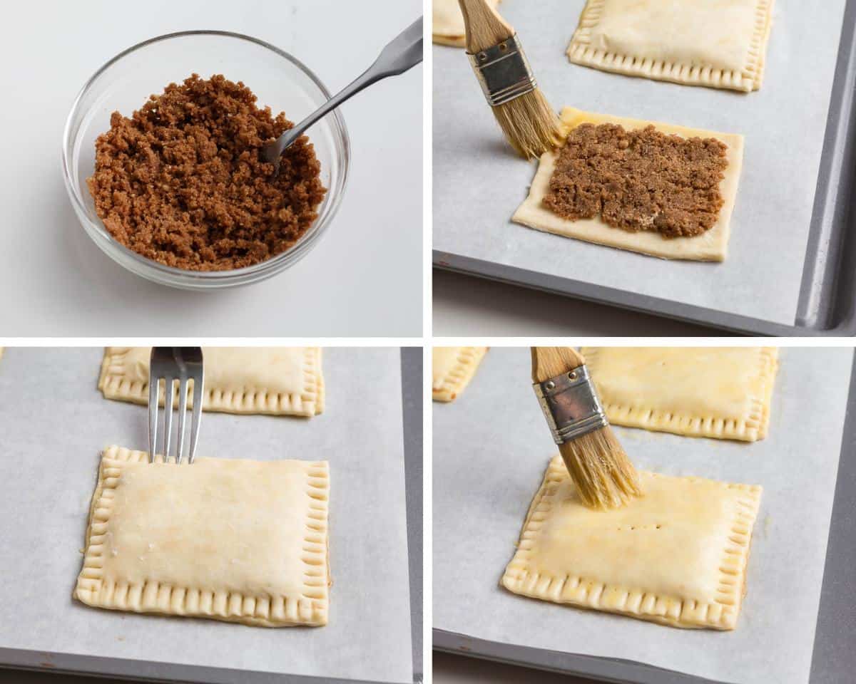 Showing how to make pop tarts in a collage.