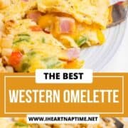 Western omelette on a plate.