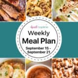 Recipe photos for a weekly meal plan for I Heart Naptime.