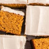 Sliced pumpkin cake.