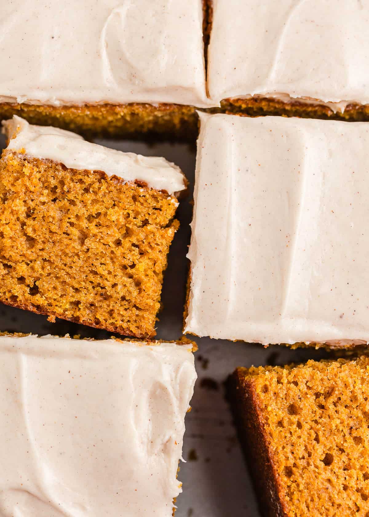 Sliced pumpkin cake.