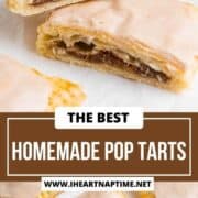 Homemade pop tarts with brown sugar on the counter.