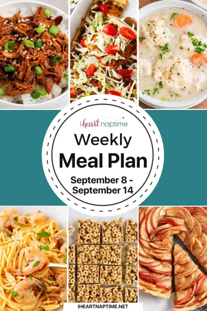 Recipe photo collage for I Heart Naptime weekly meal plan.