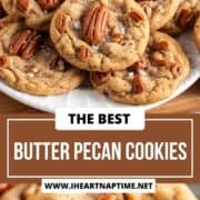 Butter pecan cookies on a plate.