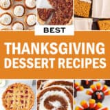 A collage of best Thanksgiving dessert recipes from I Heart Naptime.