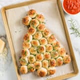 Christmas tree pull apart bread on a pan.