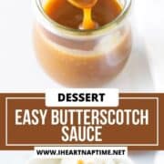 Butterscotch sauce on ice cream.