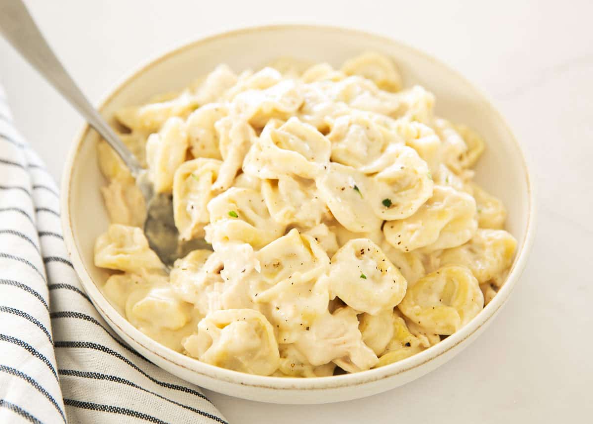 Chicken tortellini alfredo.