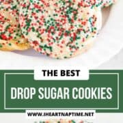 Drop sugar cookies on a plate.