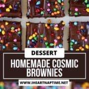 Cosmic brownies cut into squares.