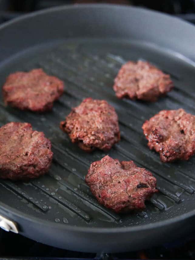 Making slider burgers.