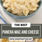 Panera mac and cheese in a bowl.