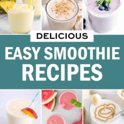 A photo collage of smoothie recipes by I Heart Naptime.