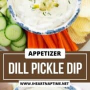 Dill pickle dip in a bowl.