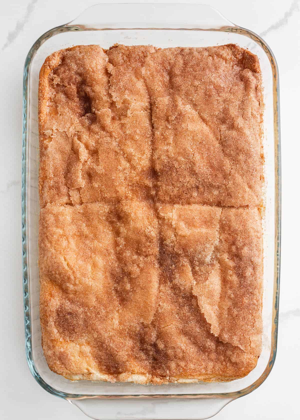 Sopapilla bars in a pan.