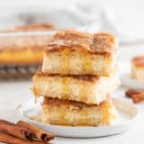 Stacked sopapilla cheesecake bars.