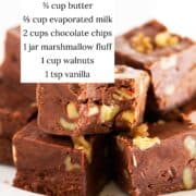 Fantasy fudge with ingredients listed.