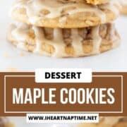 A stack of three maple cookies.