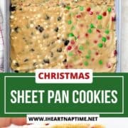 Sheet pan cookies in a sheet pan.