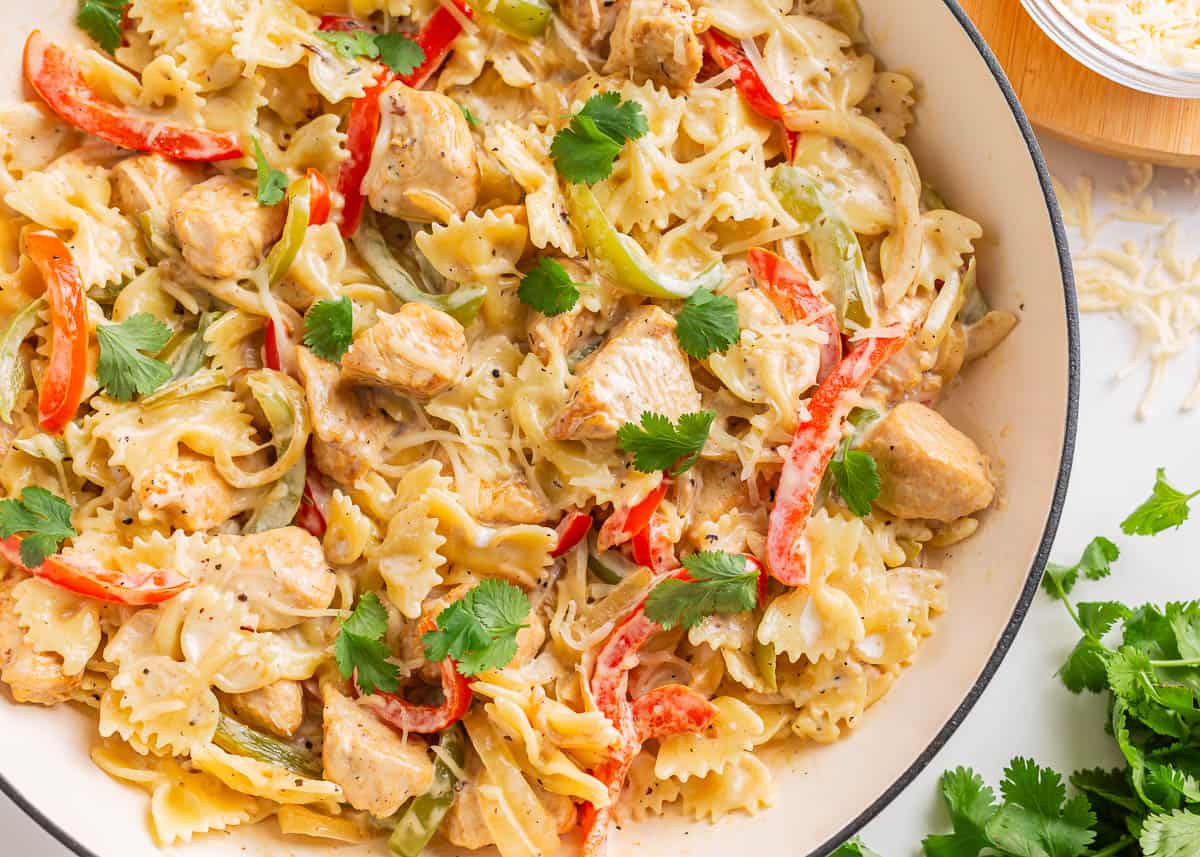 Chicken fajita pasta. 