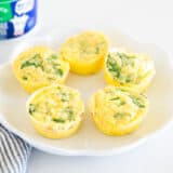 Cottage cheese egg bites on plate.