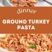 Ground turkey pasta on a plate.