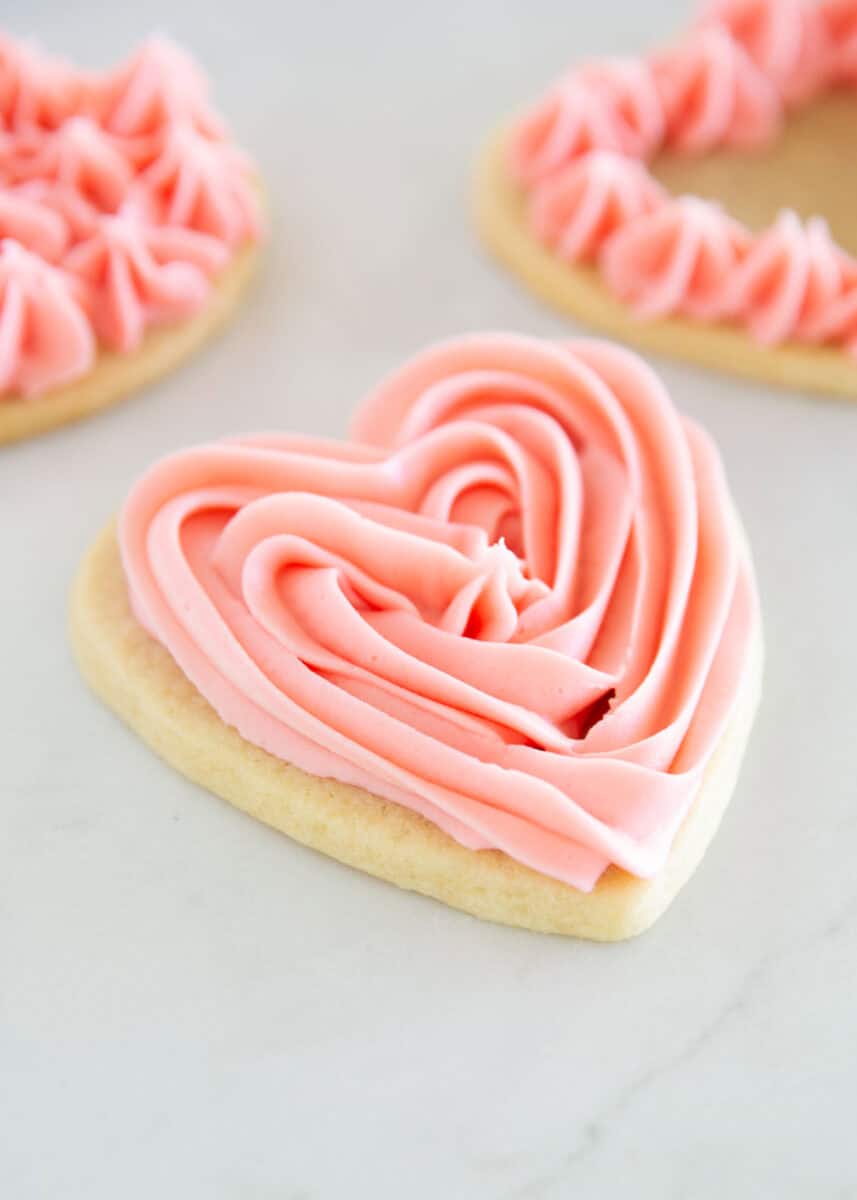 Pink sugar cookie frosting.