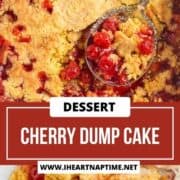 Cherry dump cake in a pan.